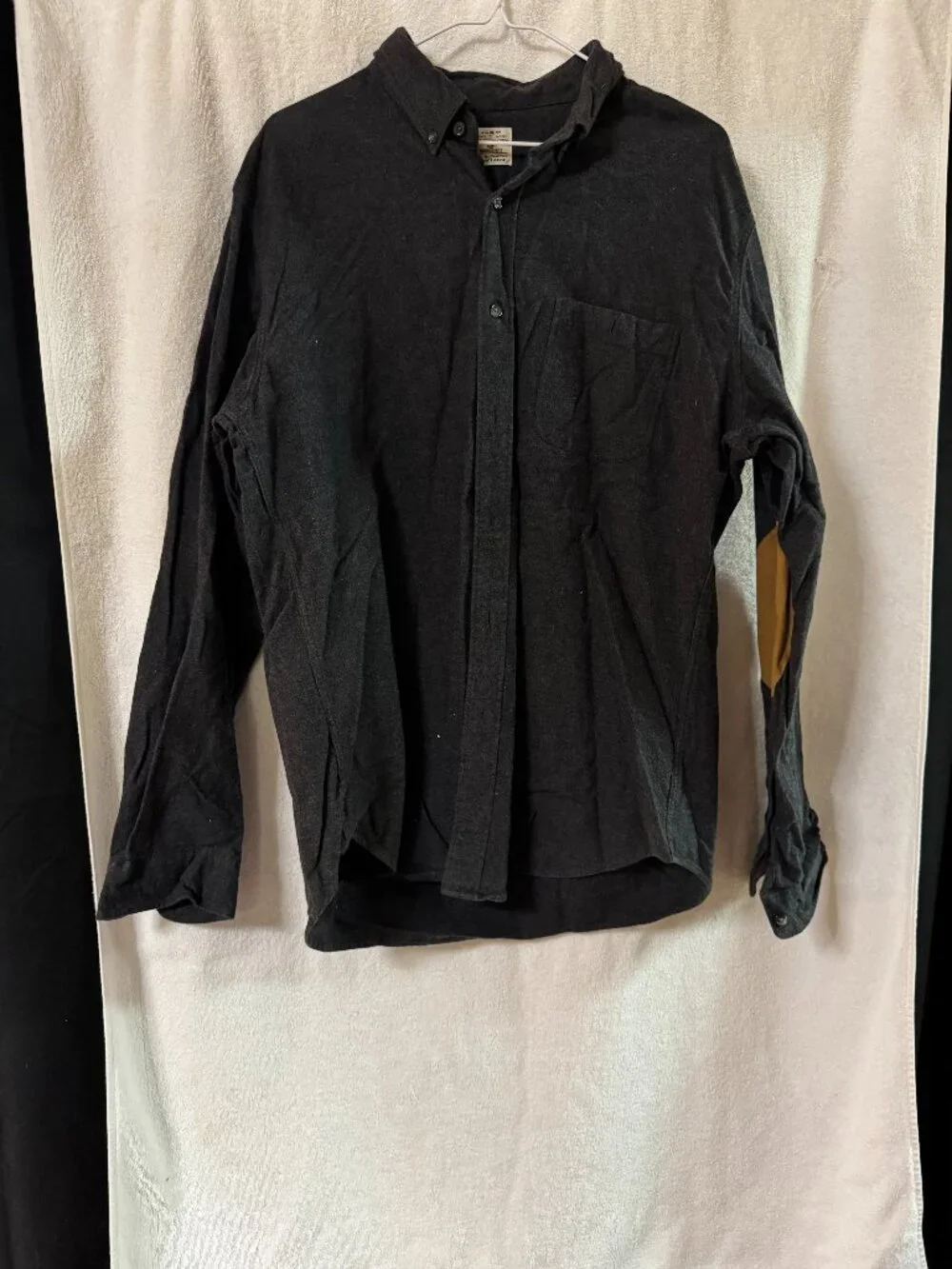 J Crew Casual button down w/faux leather elbow patches
